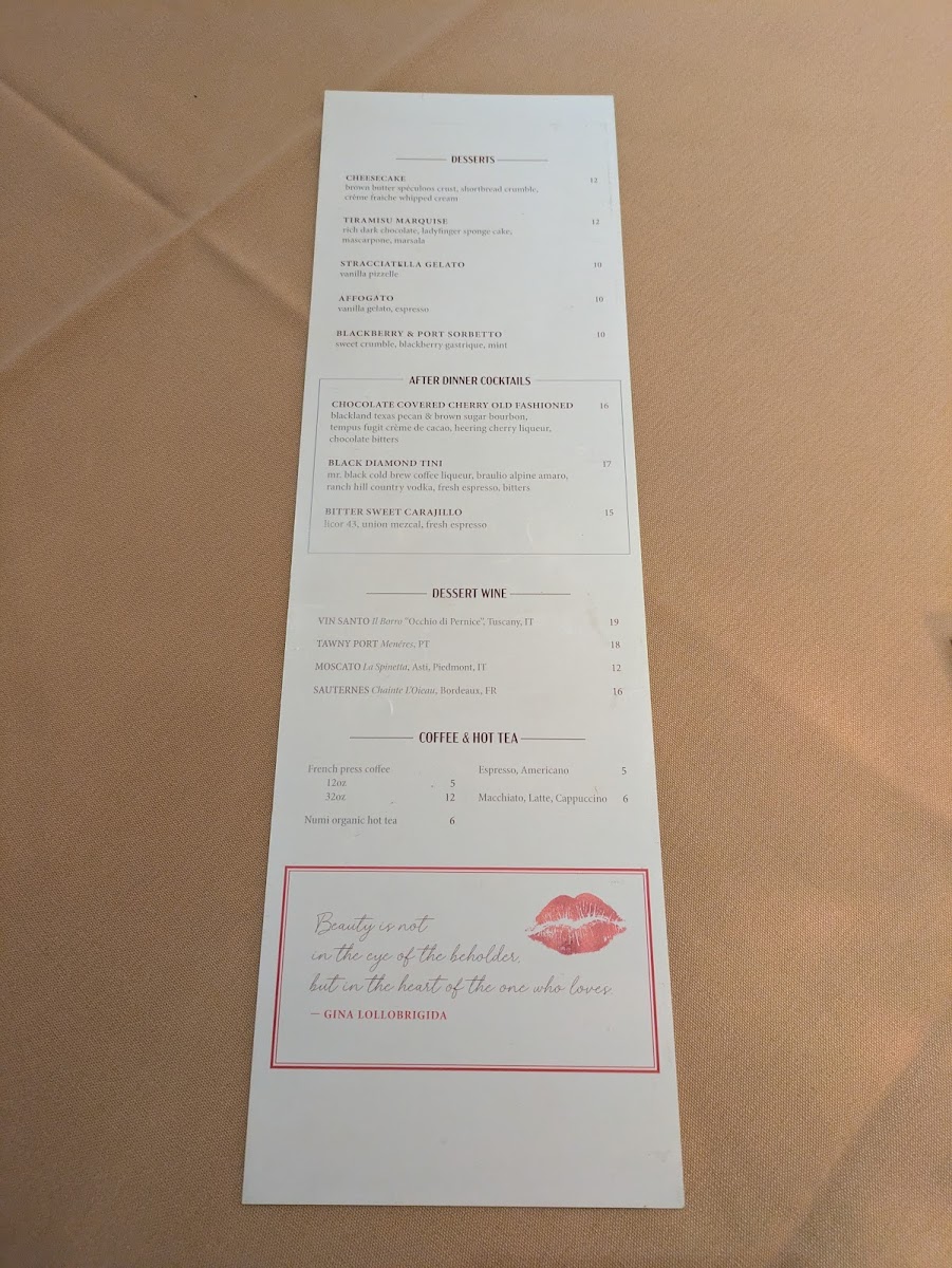 Menu Gina's On Congress-8